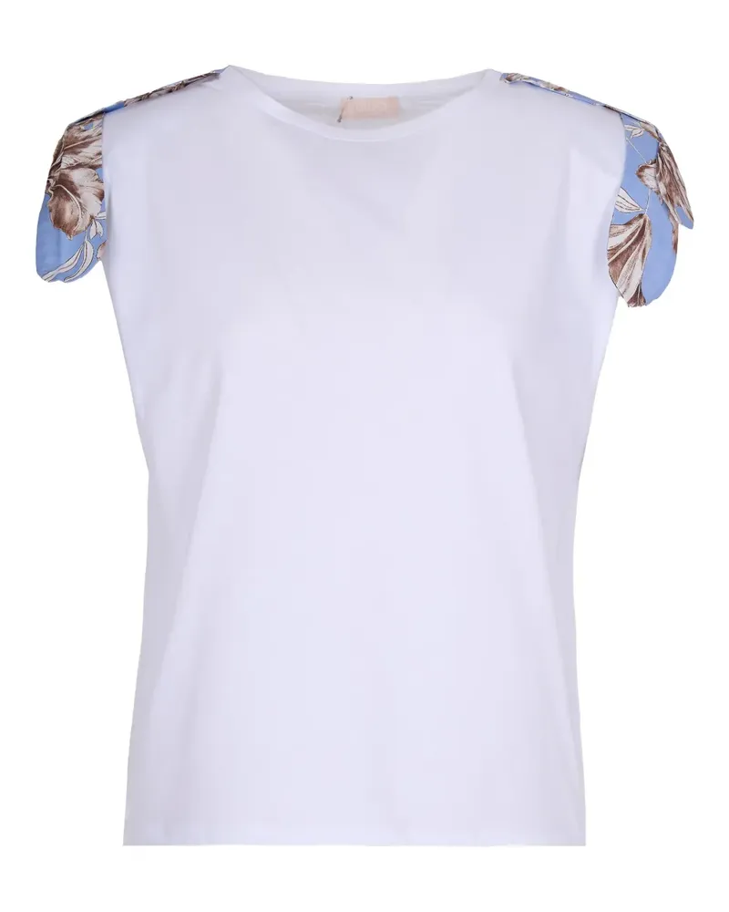 Liu Jo floral-sleeve T-shirt - Weiß Weiß