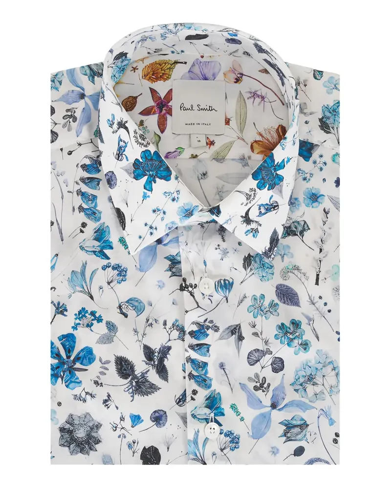 Paul Smith Hemd mit Blumenprint - Weiß Weiß