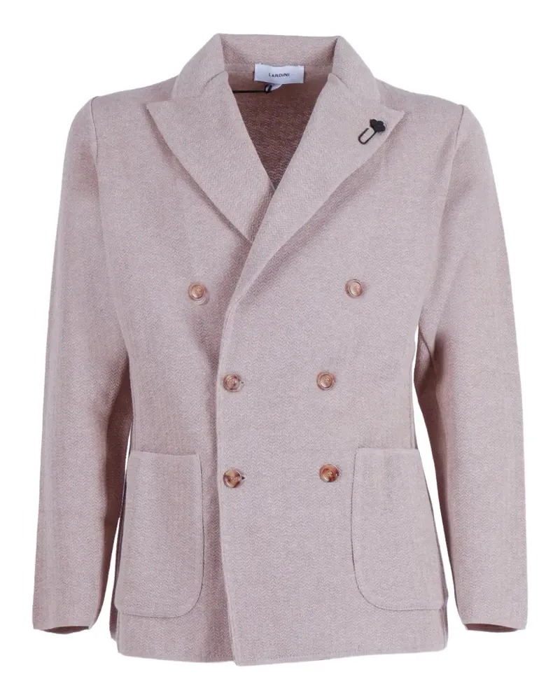 LARDINI double-breasted knit jacket - Nude Nude