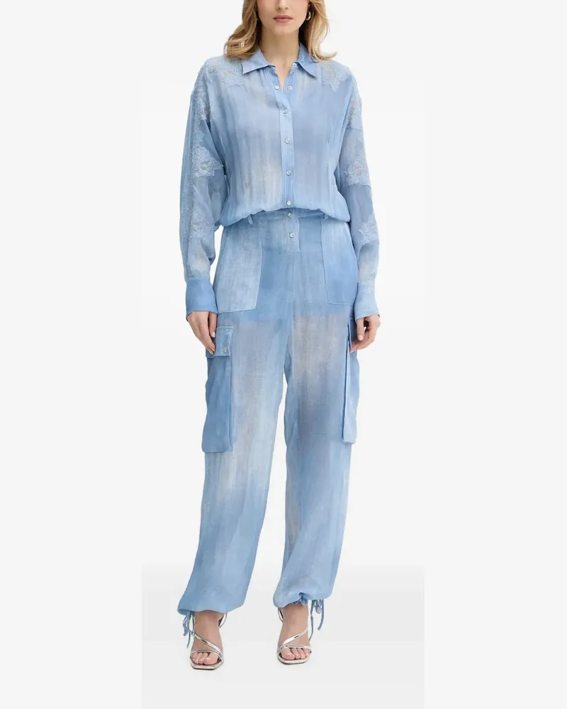 Ermanno Scervino lace-panelled cargo jumpsuit - Blau Blau