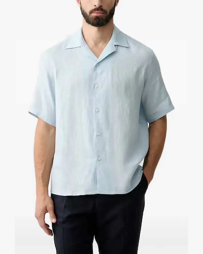Benetton Hemd mit Camp-Kragen - Blau Blau