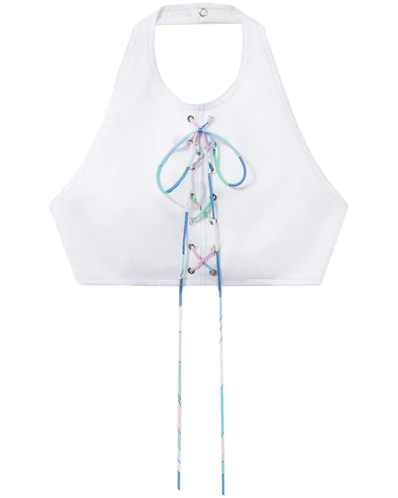 Emilio Pucci Top mit Schnürung - Weiß Weiß