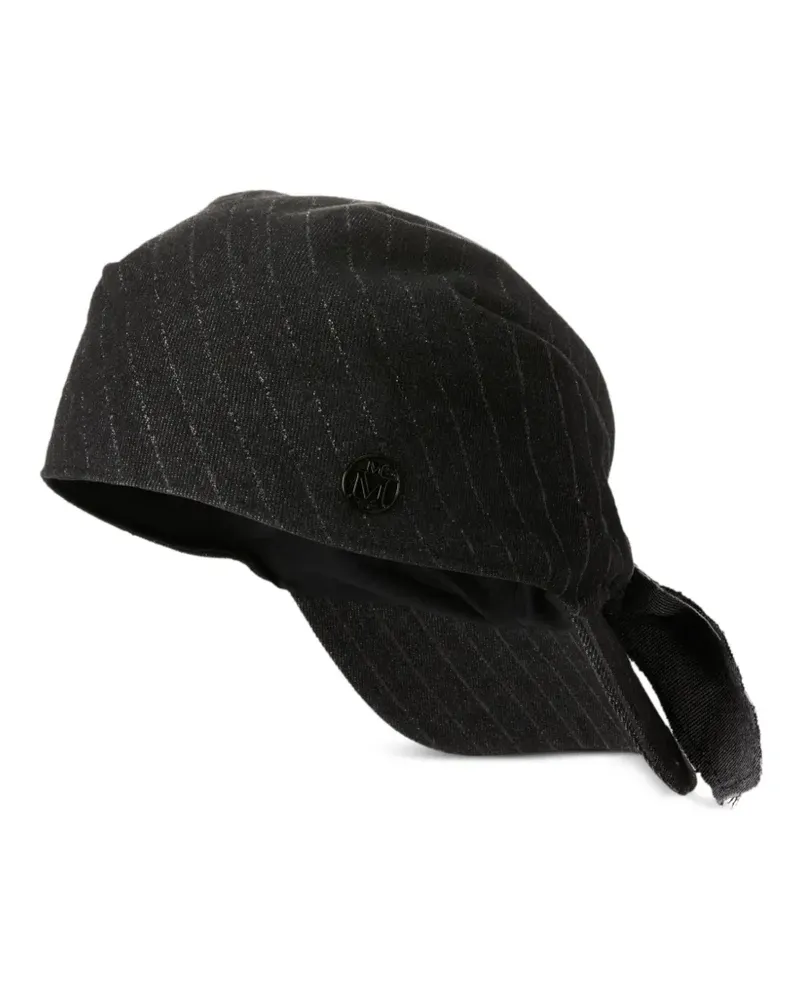 Maison Michel Baseballkappe mit Nadelstreifen - Schwarz Schwarz