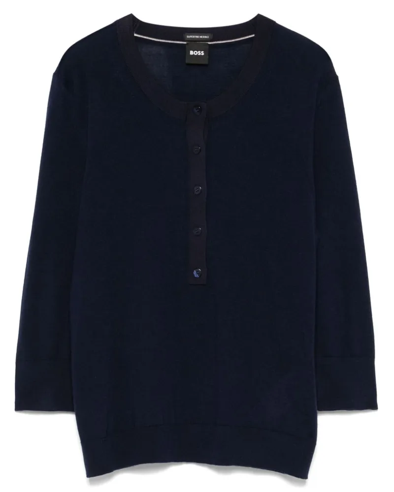 HUGO BOSS Pullover aus Wolle - Blau Blau