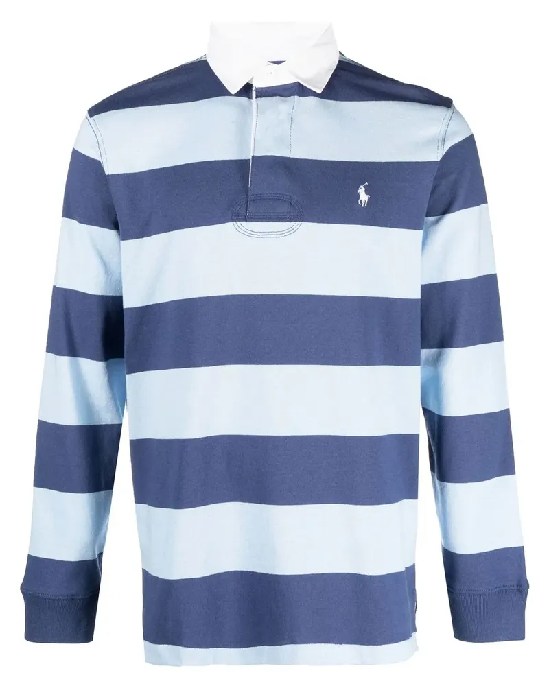 Ralph Lauren Gestreiftes Poloshirt mit Logo-Stickerei - Blau Blau
