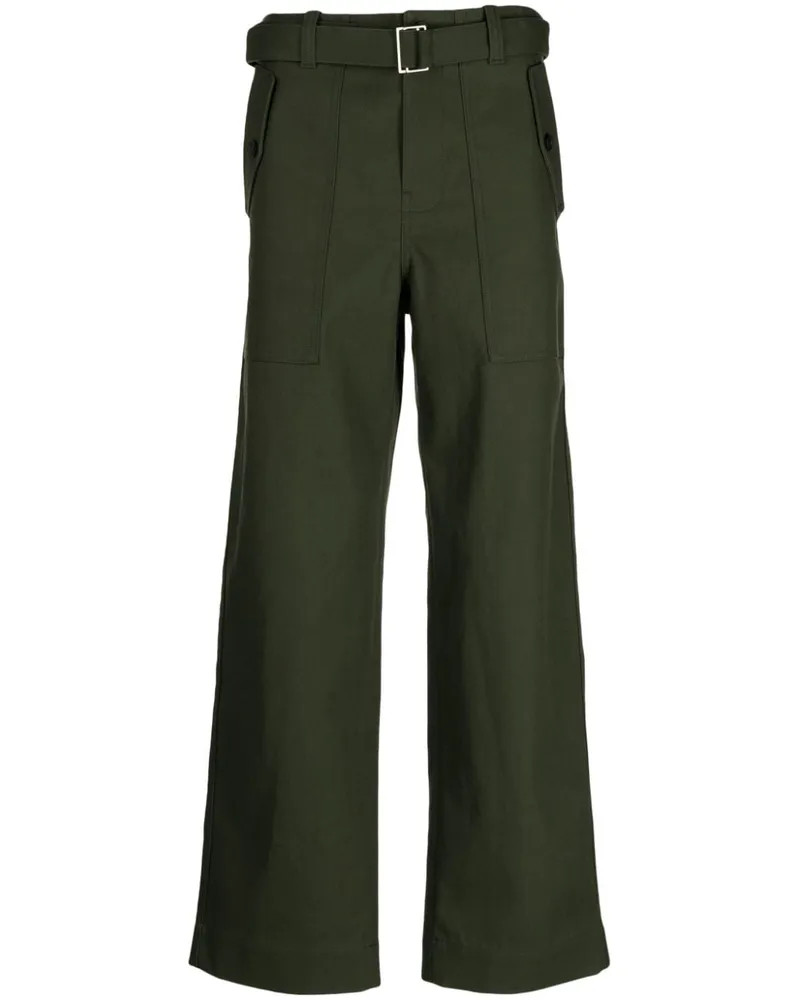 Kitsuné Straight-Leg-Hose mit Gürtel - Grün Grün