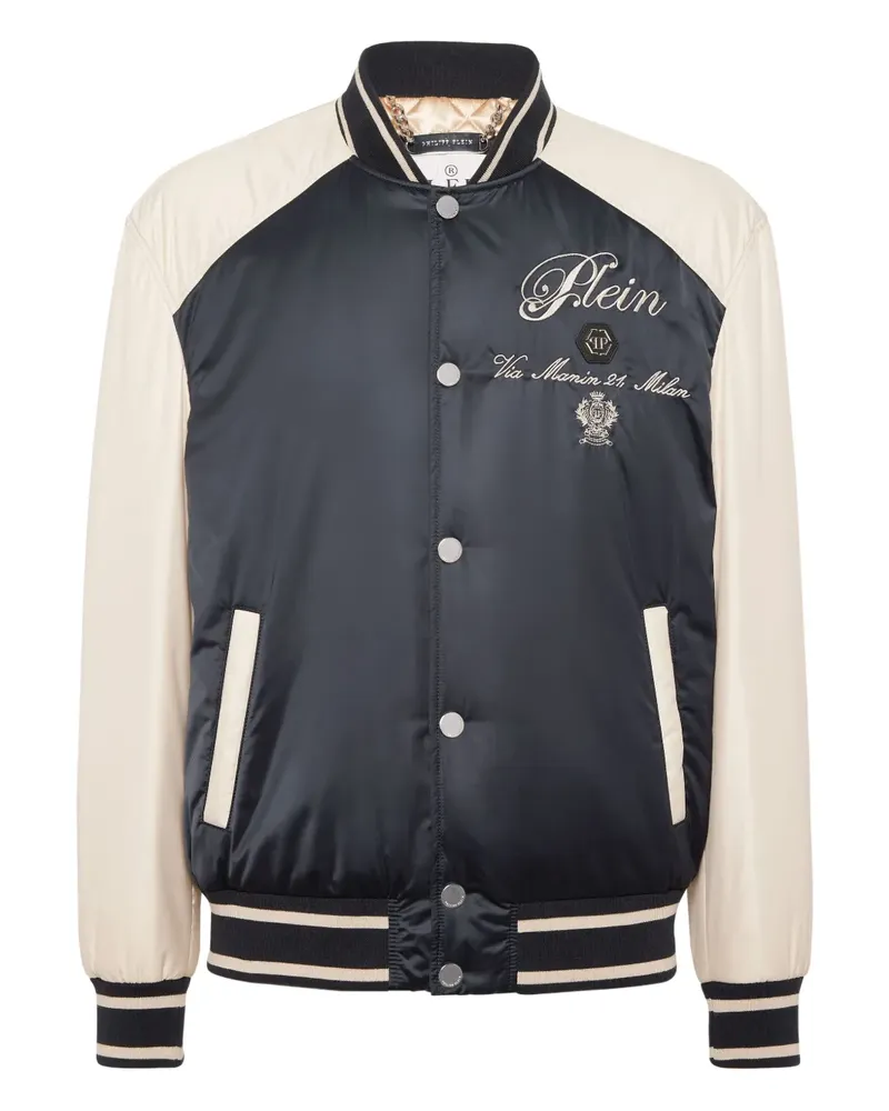 Philipp Plein Bestickte Bomberjacke - Blau Blau