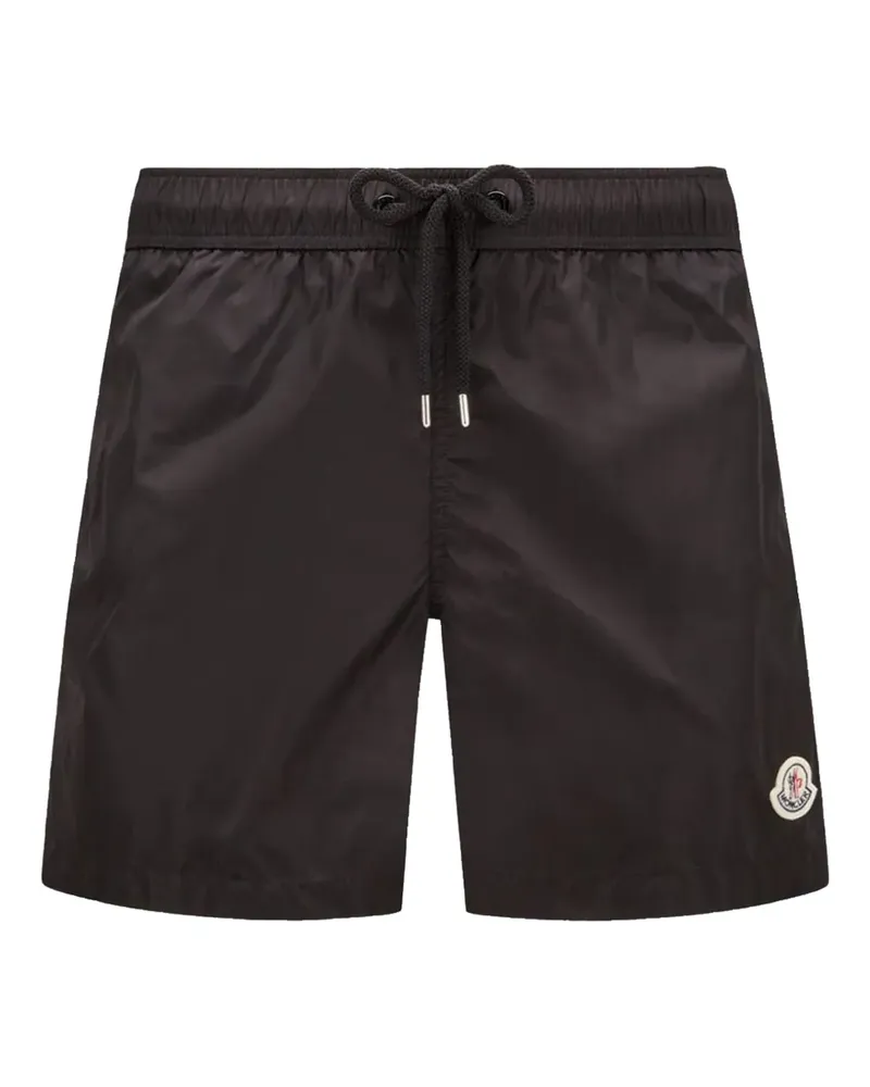 Moncler Badeshorts mit Applikation - Schwarz Schwarz