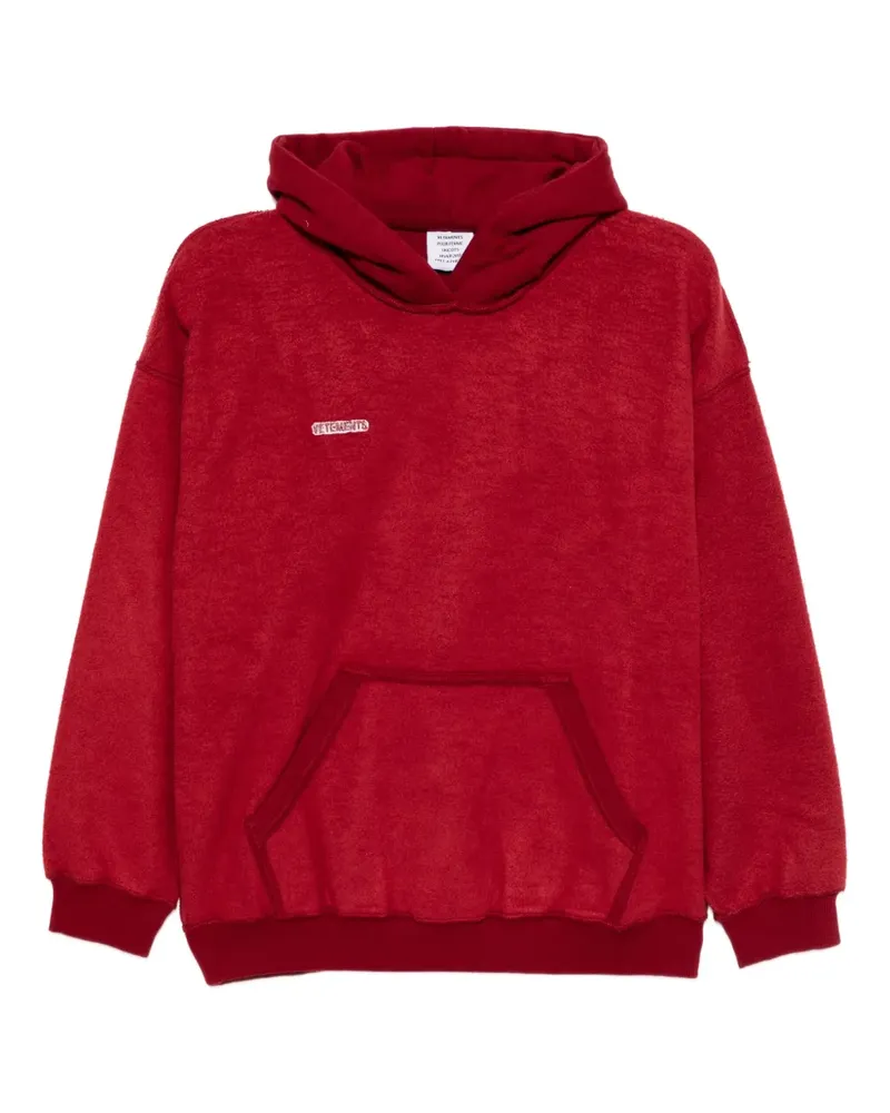 VETEMENTS Hoodie mit Logo-Stickerei - Rot Rot