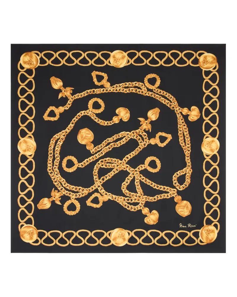 Nina Ricci Chains Seidenschal - Schwarz Schwarz