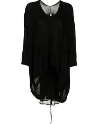 Masnada Semi-transparentes T-Shirt Schwarz