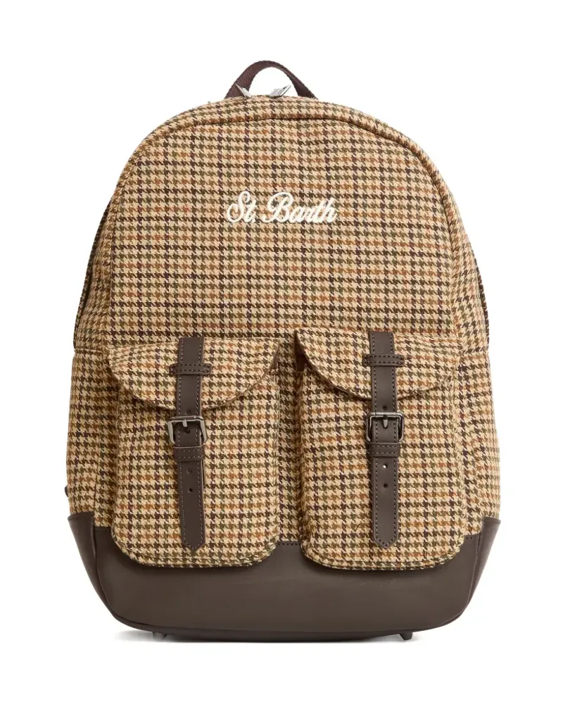 MC2 Saint Barth Rucksack mit Hahnentrittmuster - Nude Nude