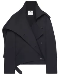 Courrèges Kurzer Oblique Trenchcoat Schwarz