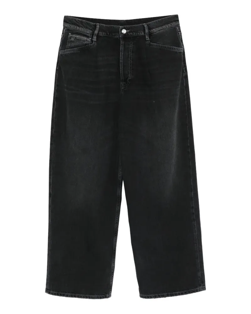nine:inthe:morning Tito logo-patch jeans - Schwarz Schwarz