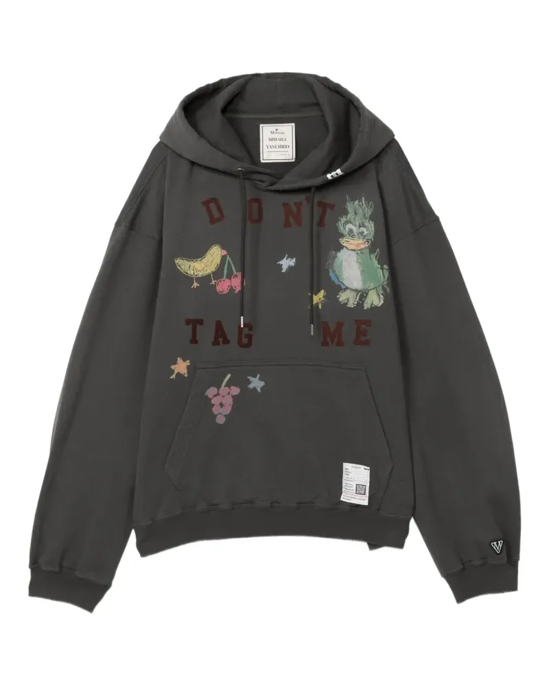MIHARAYASUHIRO Hoodie mit Kritzel-Print - Grau Grau