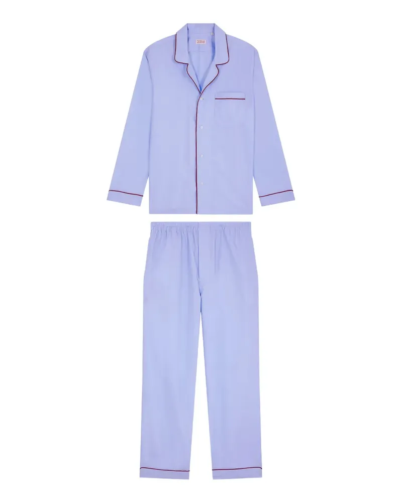 FURSAC Pyjama mit Paspeln - Blau Blau