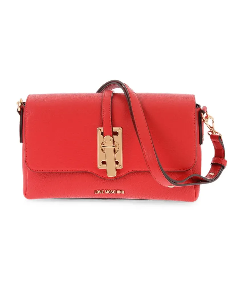 Moschino logo foldover shoulder bag - Rot Rot