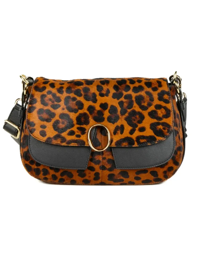 Orciani Kate Alba Umhängetasche mit Leopardendetail - Braun Braun