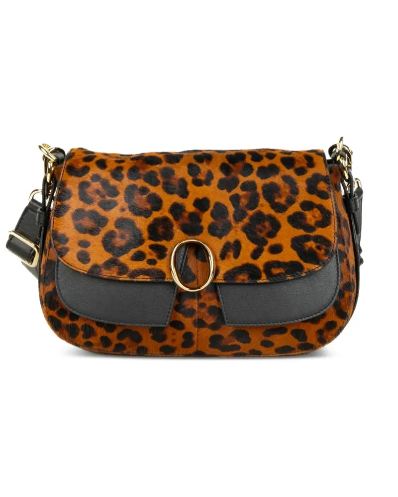Orciani Kate Alba Umhängetasche mit Leopardendetail - Braun Braun