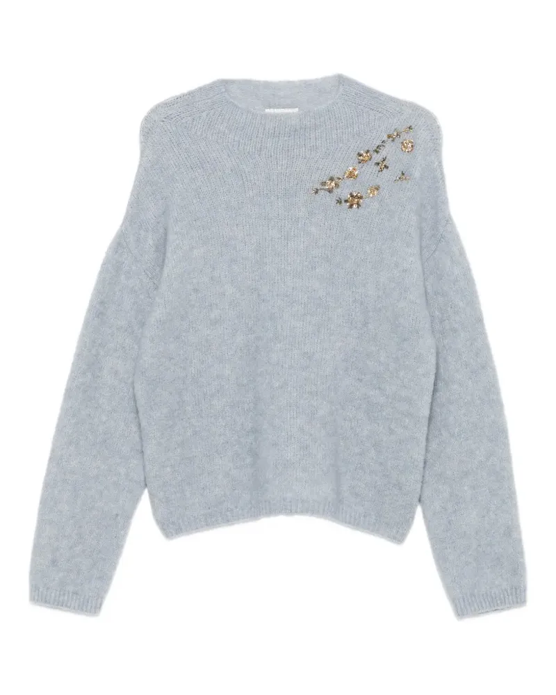forte_forte Pullover mit Perlen - Blau Blau
