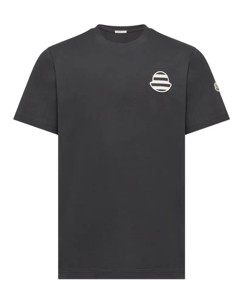 Moncler logo-patch T-shirt - Blau Blau