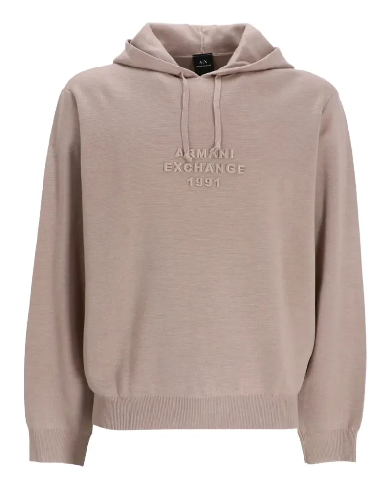Armani Exchange Hoodie mit Logo-Prägung - Nude Nude