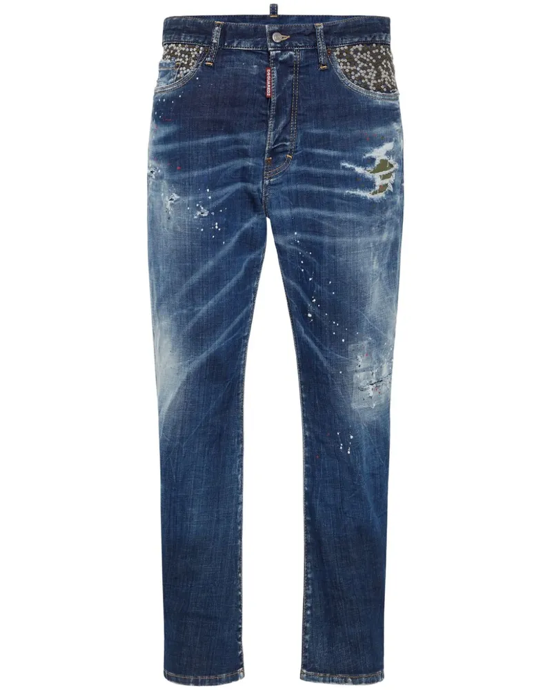Dsquared2 Gerade Jeans im Distressed-Look - Blau Blau