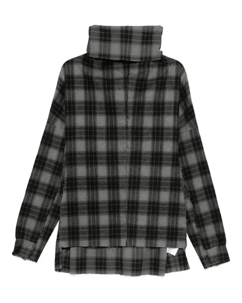 individual sentiments Kariertes Sweatshirt mit Rollkragen - Schwarz Schwarz