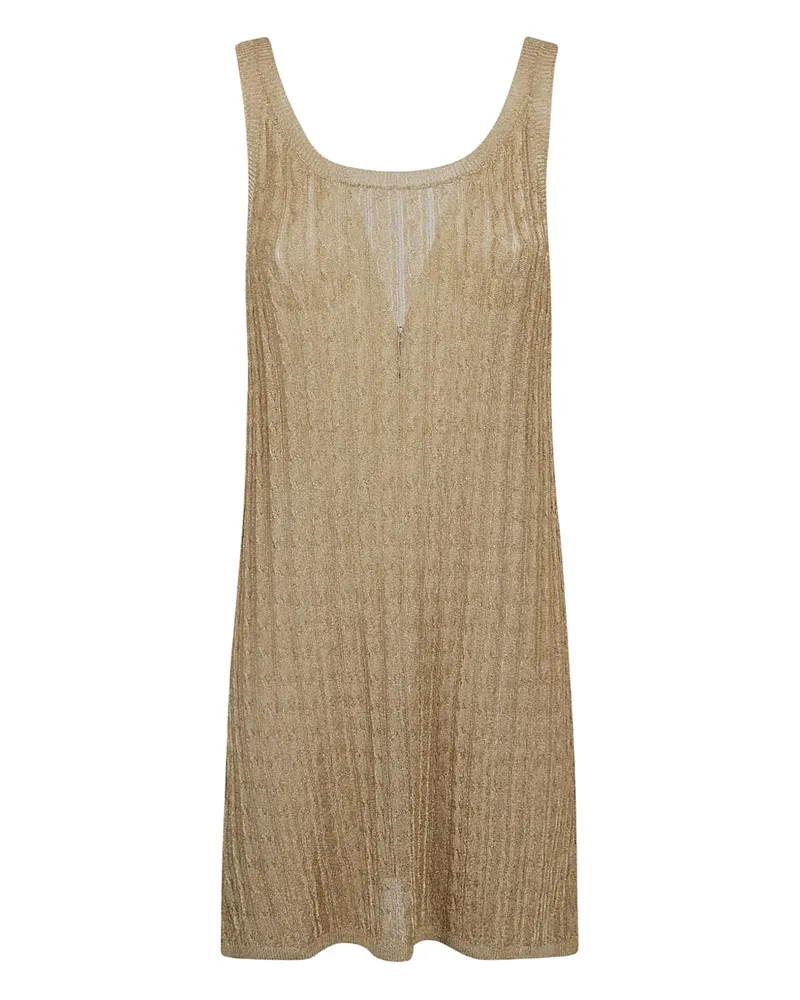 Prada metallic knitted mini dress - Gold Gold