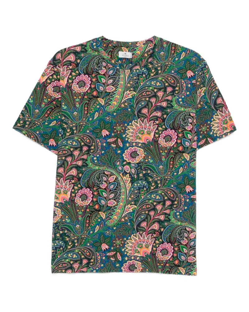 Etro T-Shirt mit Paisleymuster - Grün Grün