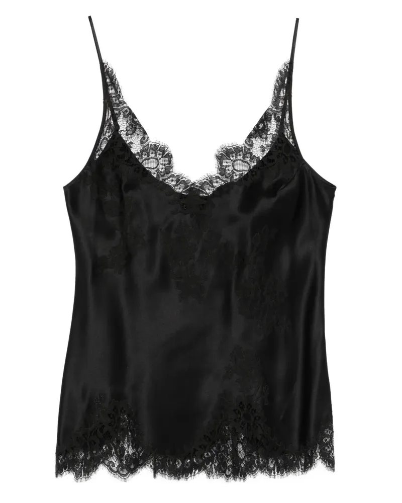 Carine Gilson Camisole-Top aus Spitze mit V-Ausschnitt - Schwarz Schwarz