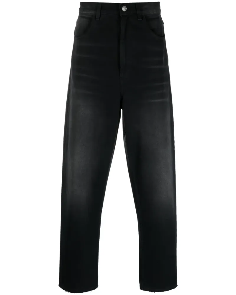 Marni Straight-Leg-Jeans mit Tragefalten - Schwarz Schwarz