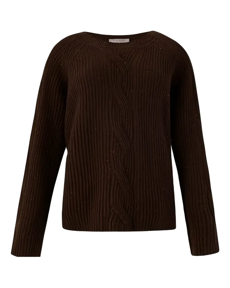 D.EXTERIOR Pullover mit Zopfmuster - Braun Braun