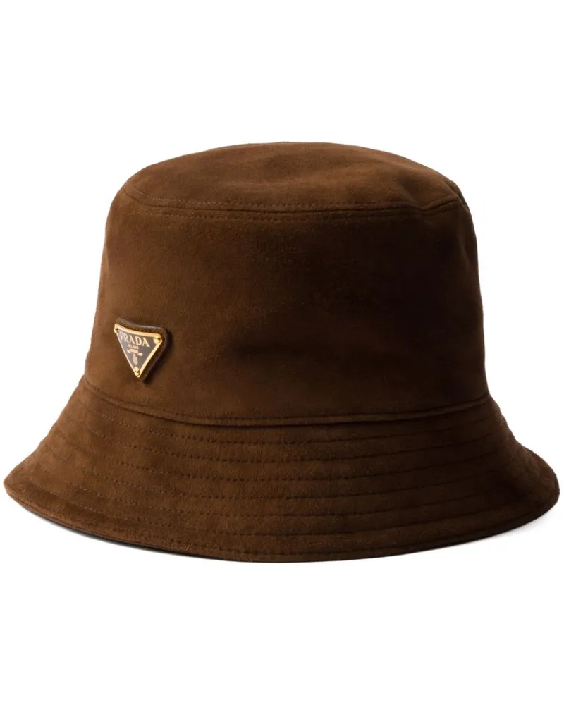 Prada Fischerhut aus Leder - Braun Braun