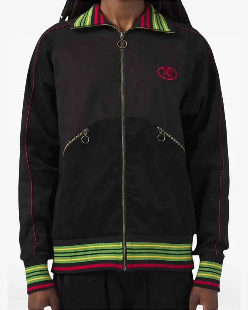 Nicholas Daley Warm Up Jacke mit gestreiftem Besatz - Schwarz Schwarz