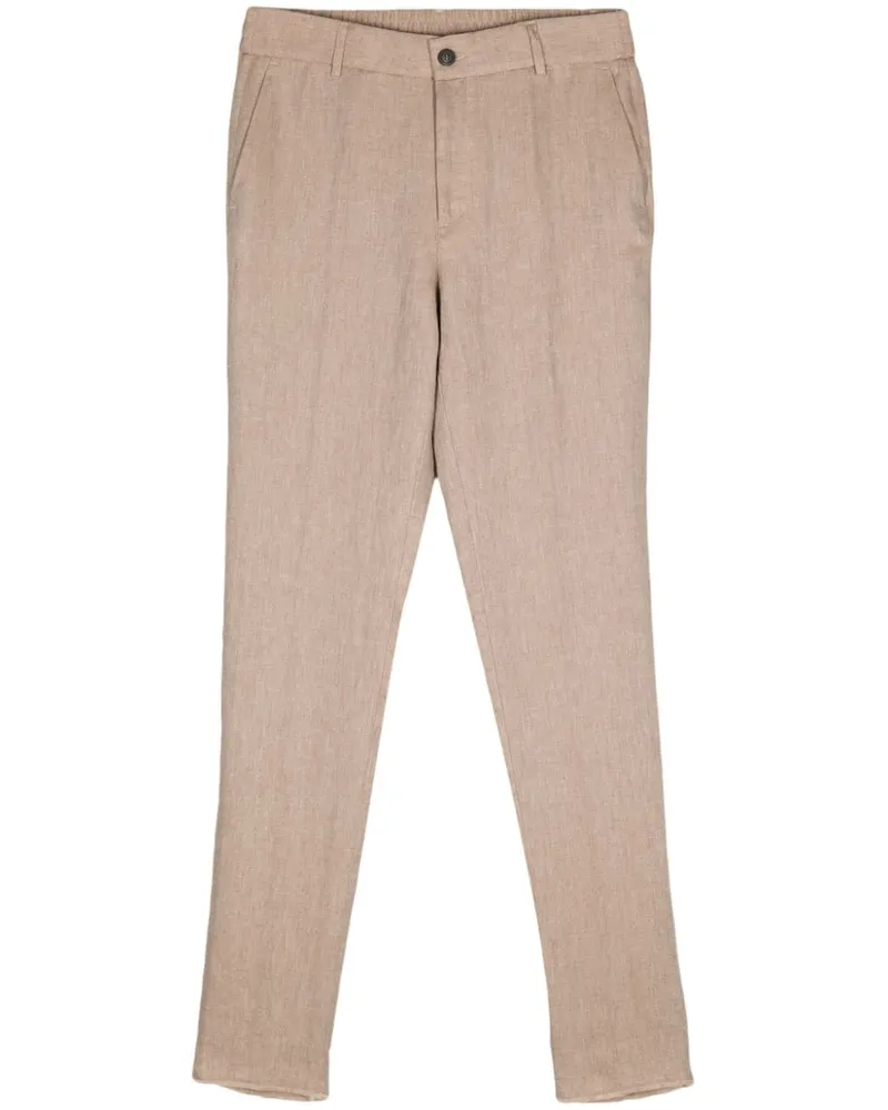 Peserico Tapered-Hose aus Leinen - Nude Nude