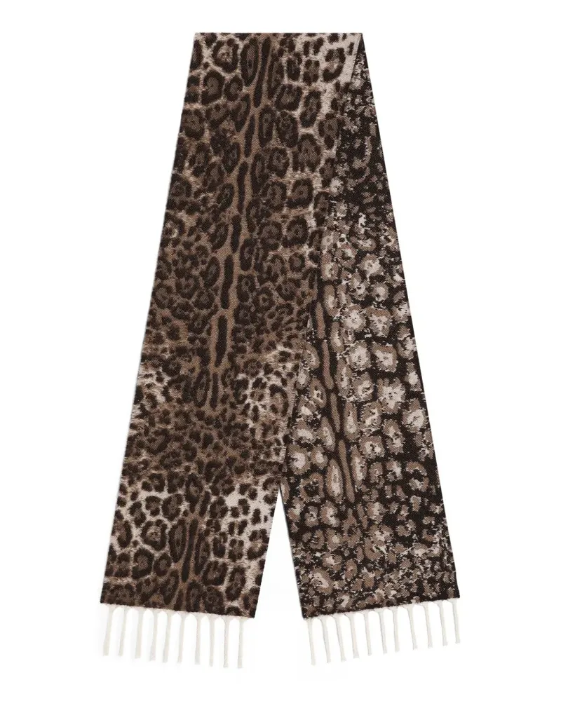 Dolce & Gabbana Stola aus Leopardenjacquard - Braun Braun