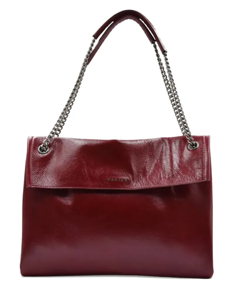 Orciani Mittelgroße Schultertasche mit Kettenriemen - Rot Rot