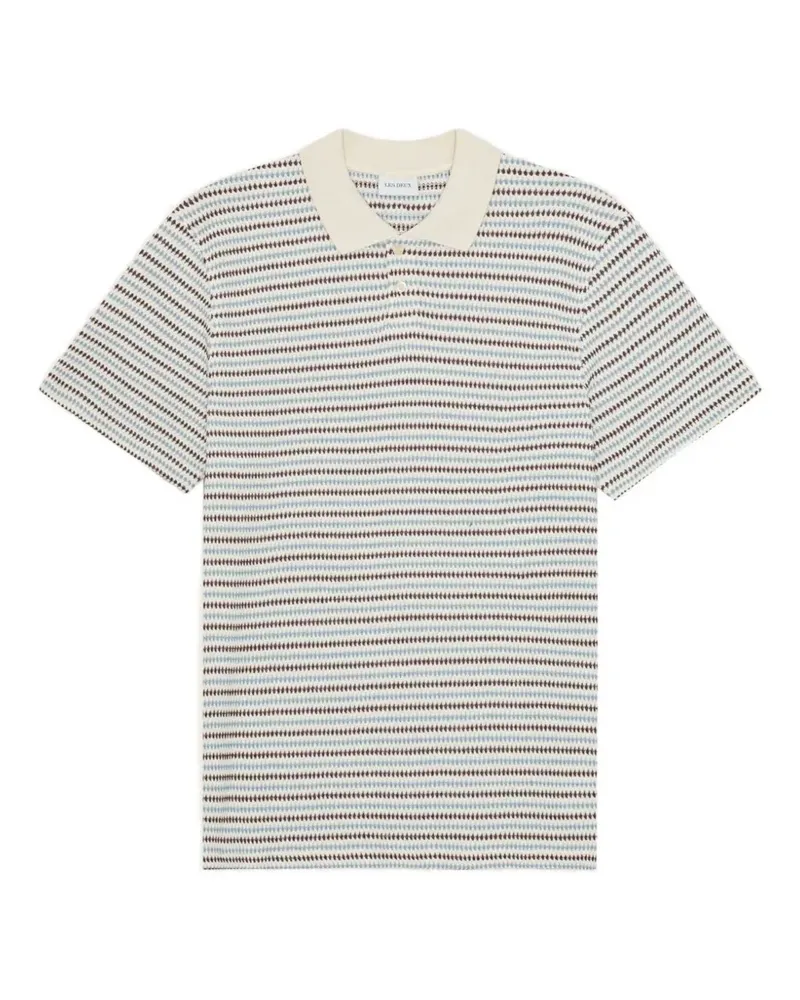 LES DEUX Geometrisch gemustertes Poloshirt - Nude Nude