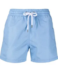 Frescobol Carioca Badeshorts mit Zickzackmuster Blau