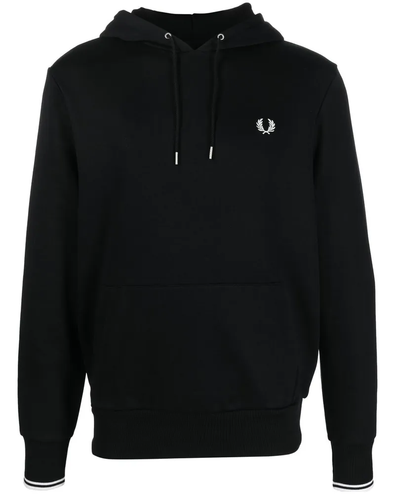 Fred Perry Hoodie mit Logo-Stickerei - Schwarz Schwarz