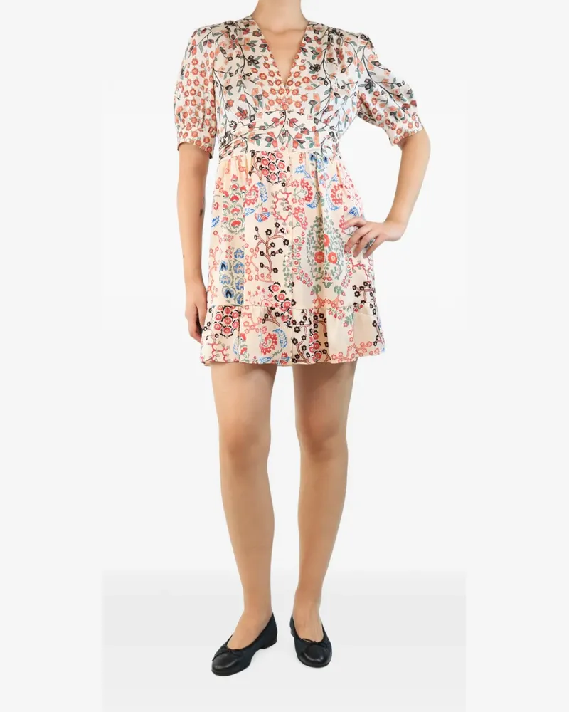 ba&sh floral-print mini dress - Nude Nude