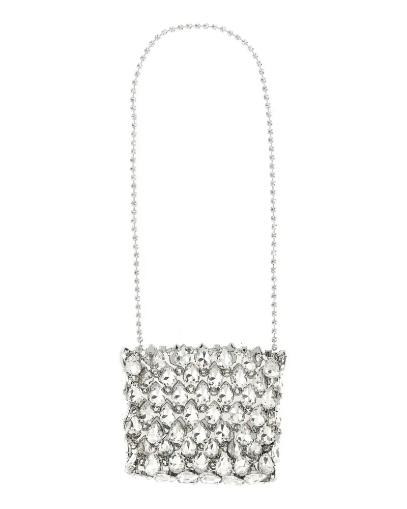 Self-Portrait mini crystal clutch - Silber Silber