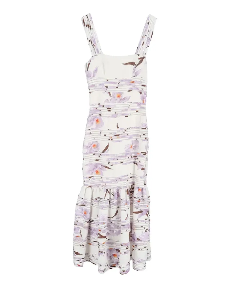 Zimmermann Midikleid mit Blumenmuster - Violett Violett