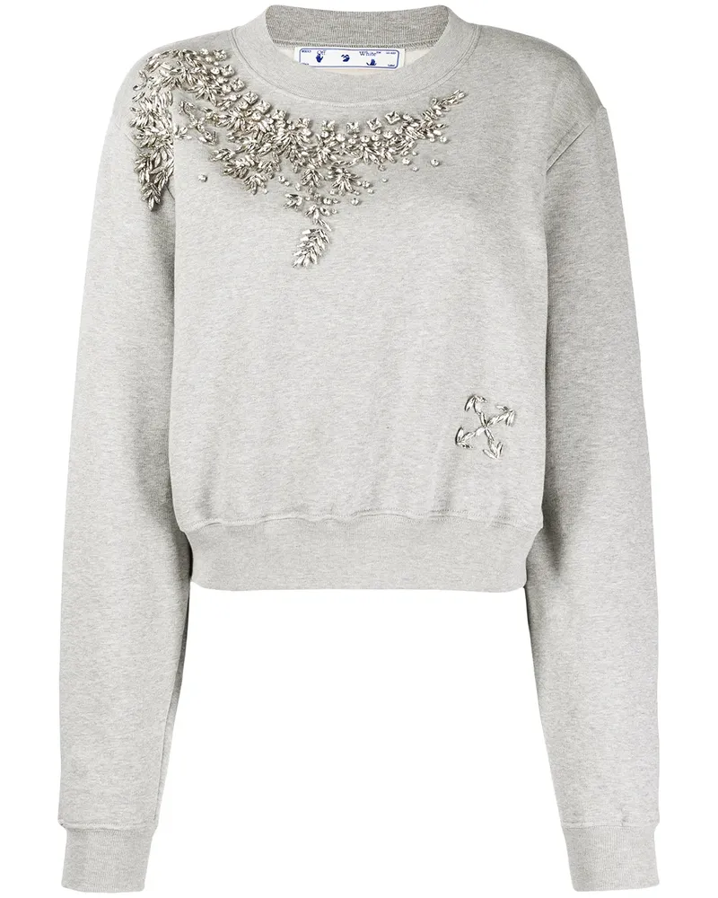 OFF-WHITE Verziertes Cropped-Sweatshirt - Grau Grau