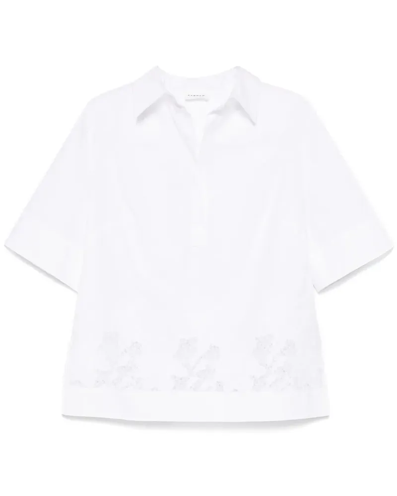 P.A.R.O.S.H. Bluse mit Blumenstickerei - Weiß Weiß