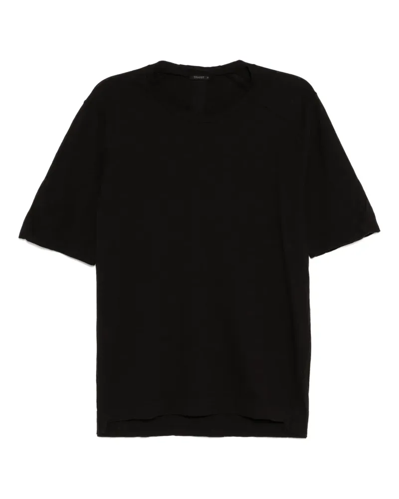 TRANSIT Klassisches T-Shirt - Schwarz Schwarz