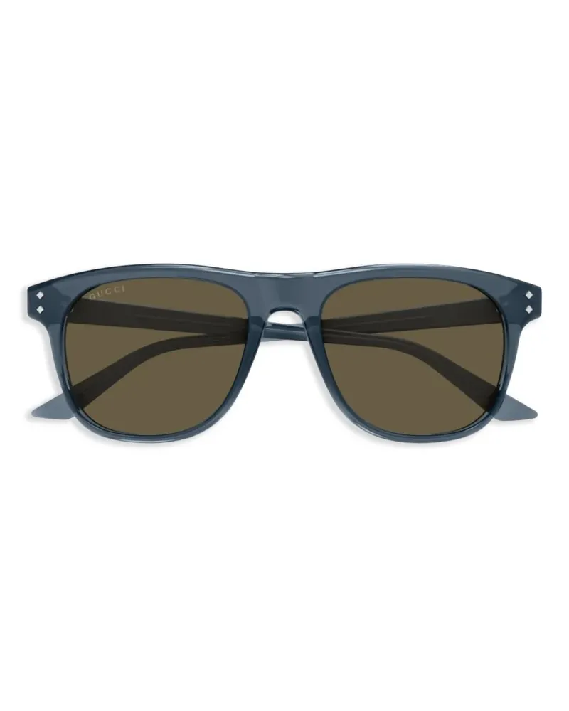 Gucci Sonnenbrille mit eckigem Gestell - Blau Blau