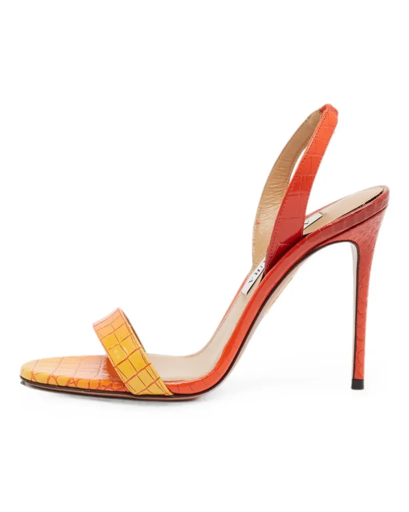 Aquazzura croc-embossedleather slingback sandals - Orange Orange