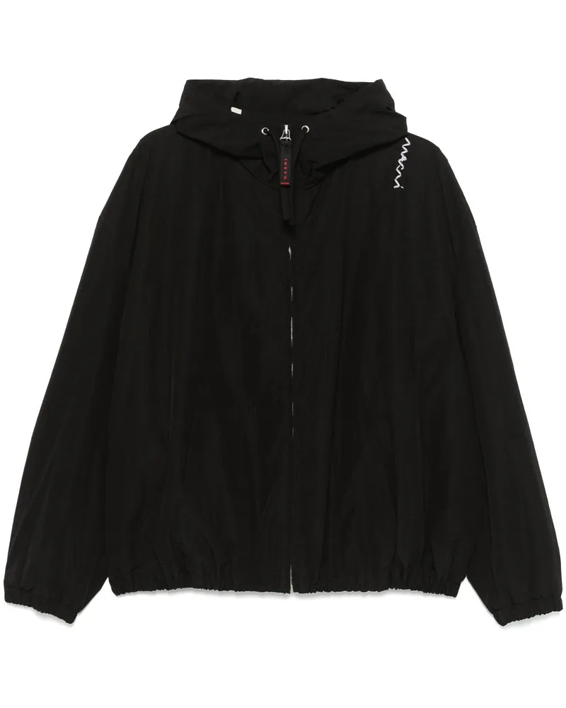 Marni Kapuzenjacke mit Knitteroptik - Schwarz Schwarz